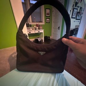 Authentic Prada Nylon Bag - dark purple in excellent condition.